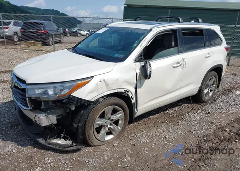 2015 Toyota Highlander Limited Platinum V6 из США, поврежденный, VIN 5TDDKRFH1FS126385